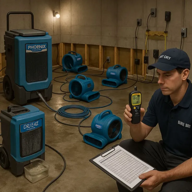 Structural Drying and Dehumidification process in Bel-Ridge, MO